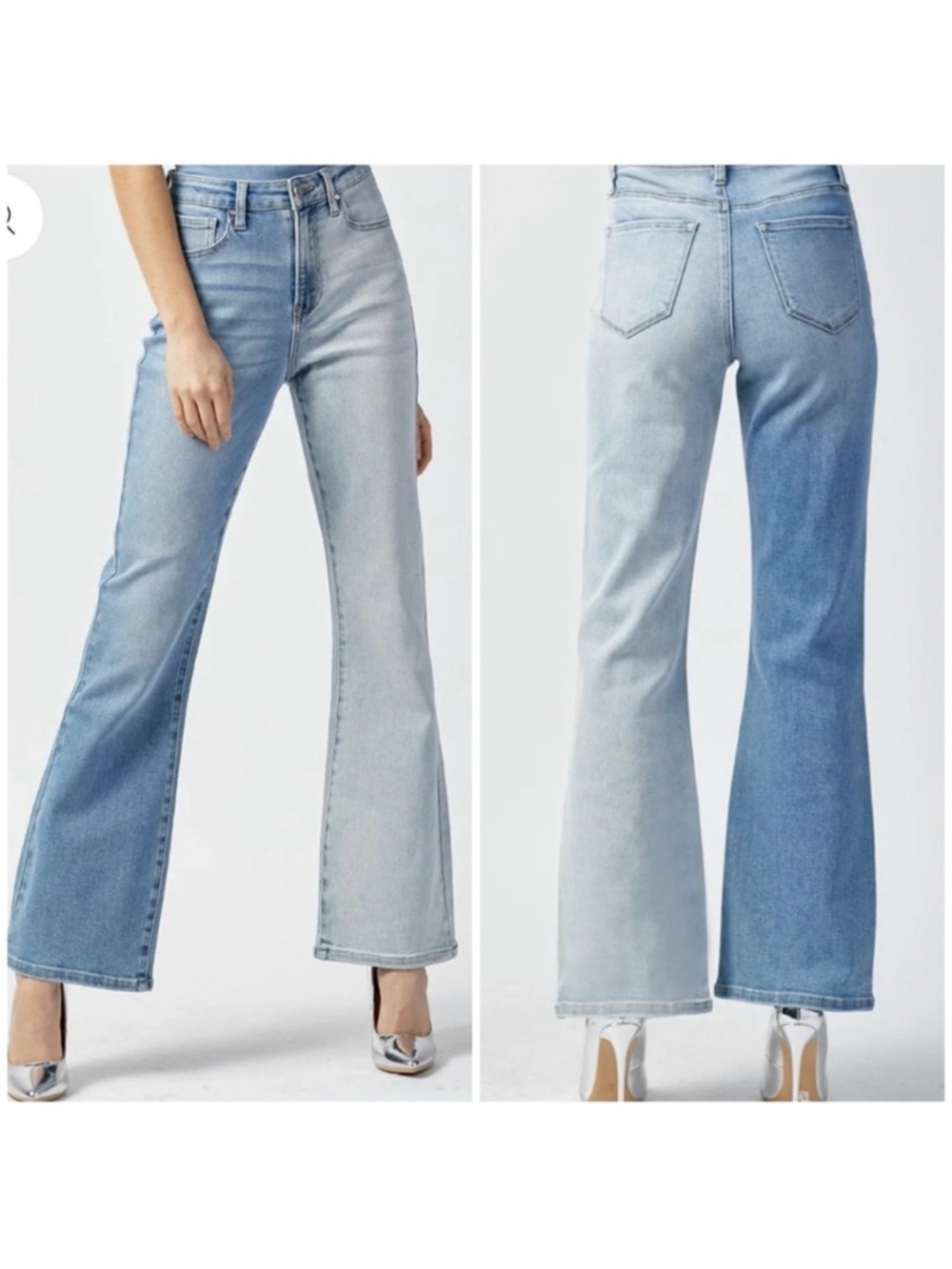 Risen Jeans Combo Wash Bootcut Two Toned Jeans in Blue Wash